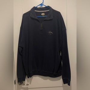 Men’s TOMMY BAHAMA RELAX Navy Long Sleeve Pullover Size XL 100% Cotton